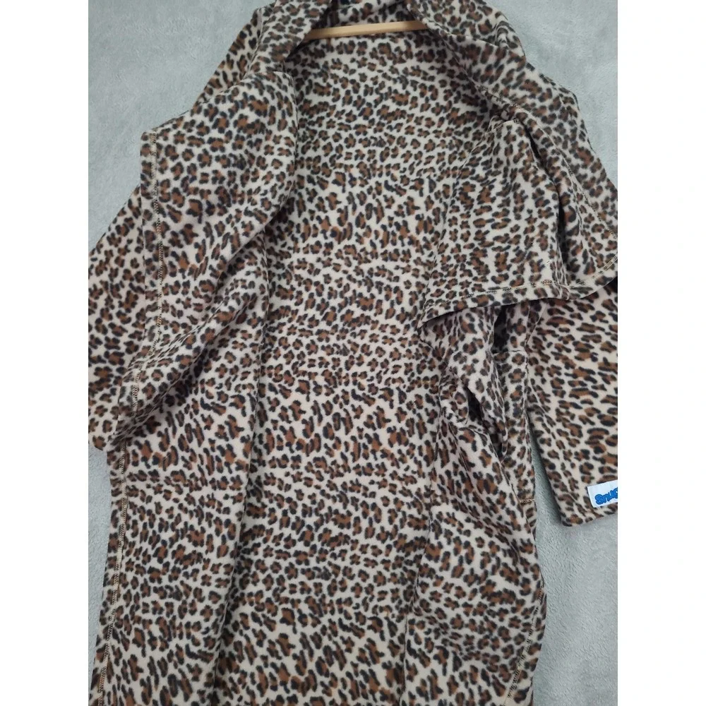 Snuggie Wearable Blanket Fleece Robe Leopard Animal Print Brown‎ Tan One Size